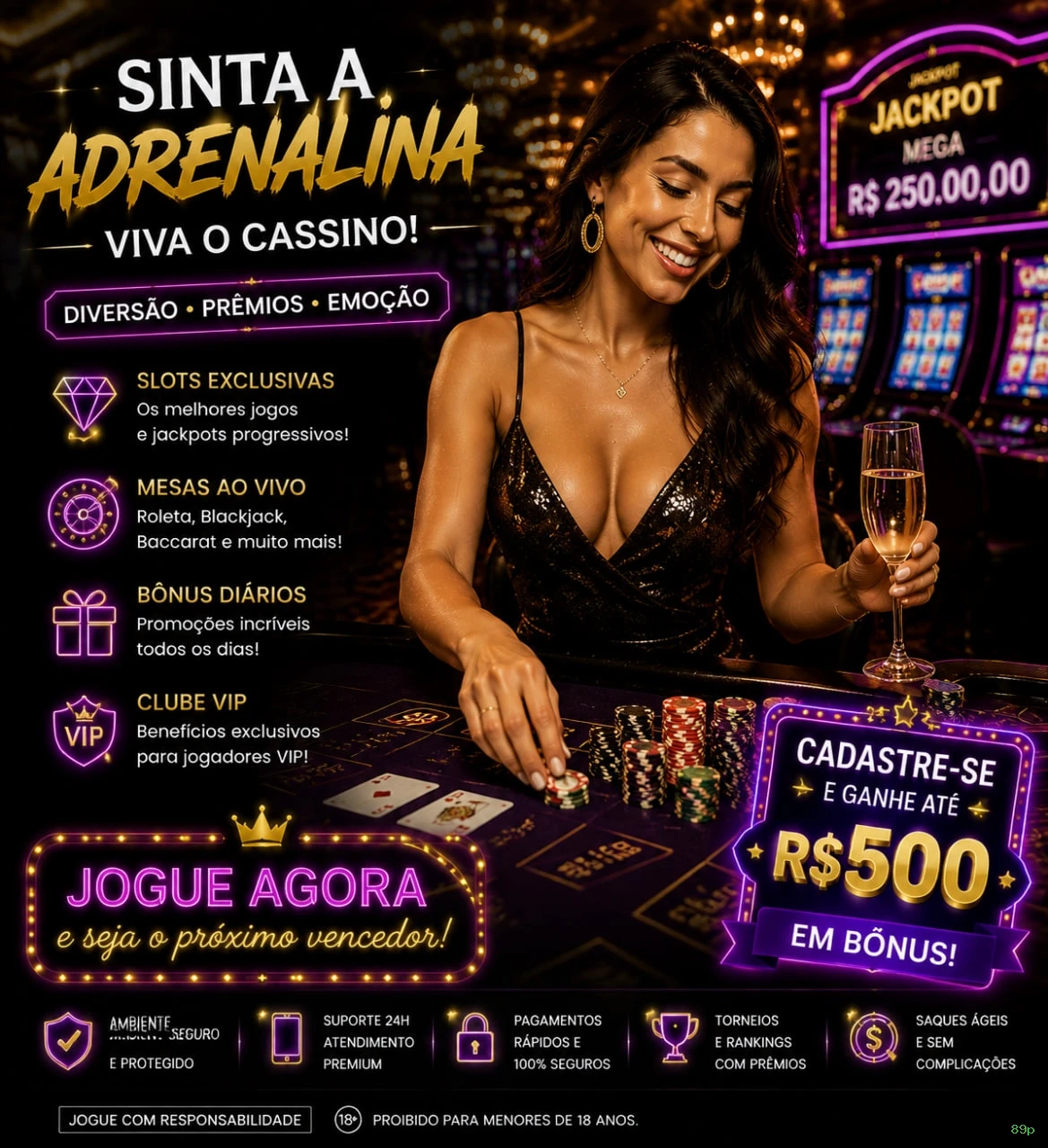 Roleta e blackjack 89p